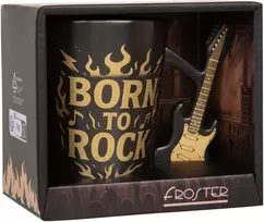 Froster Stilinga gitaristo formos keramikinė puodelis, muzikos mylėtojams, juoda matinė