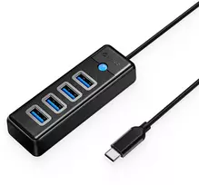 Orico PW4U-C3 USB Hub 4-port USB-A 3.0 1m - juodas