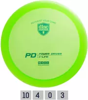 Diskgolfo diskas Distance Driver C-LINE PD Žalias