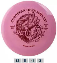 Diskgolfo diskas Distance Driver S-LINE SWIRL DD4 European Open 2026 Fundraiser Raudona/Baltas