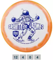 Orange Diskgolfo diskas Distance Driver S-LINE HORIZON PD2 Gravity Bomb 2 Baltas/Oranžinis