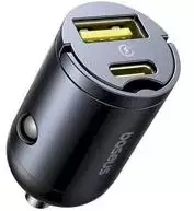 Baseus Tiny Star Mini Car Charger USB-A/USB-C 30W / Cosmic Juodas