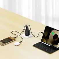 Įkroviklis Swissten Swissten Edge Travel Charger Edge GaN 2x USB-C PD 65W + 1x USB-A 18W QC Juodas