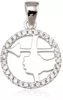 Sidabrinis pakabukas Zodiakas. Metalas: Sidabras. Praba: 925°. Akmuo: Cirkonai - 2.4 g. - 24 mm.
