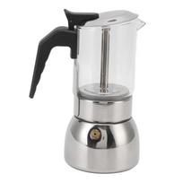 Stiklinis „Moka Pot“ nerūdijančio plieno karščiui atsparus nešiojamas klasikinis itališkas kavos virimo aparatas namams ir L
