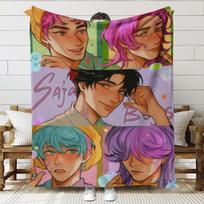 K Pop Demon Hunters Kawaii Flannel Blanket Cover Cartoon Movie Soft Comfort Universal Blanket Multifunctional Decor Blankets 30x40in