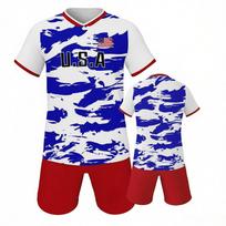 USA Football Set Soccer Jersey Shorts Team Training Uniform Fans XS