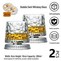 Youluo Rotating Crystal Whiskey & Brandy Glass black