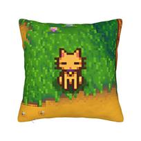Game Stardew Valley Pillowcase Printing Polyester Cushion Cover Decorations Pillow Case Cover Home Zippered 40X40Cm Peach skin 18*18(CM)-1Pcs