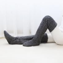 Thicken Thermal Floors Socks Long Thigh High Socks Simple Coral Fleece Stockings  Men Women ruda