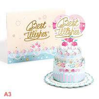 3D Pop-Up Happy Birthday Greeting Card Birthday Cake Blessings Birthday Gifts For Women, Man, Wife, Husband, Boy, Girl A3