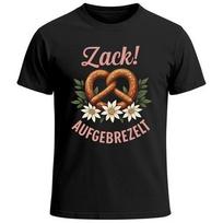 Men's Oktoberfest T-Shirt Zack Pretzel & Edelweiss XL