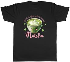 Girl Who Loves Matcha Mens T-Shirt Funny Green Tea Tee Gift L