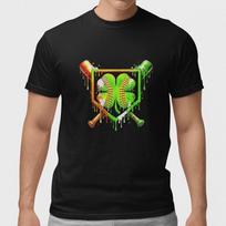 St Patricks Day Baseball Shirt Shamrock Clover Bat Lucky Tee S-5XL Unisex Cotton L