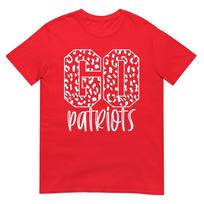 Patriots Team Mascot School Spirit Game Night Leopard Print Tshirt S