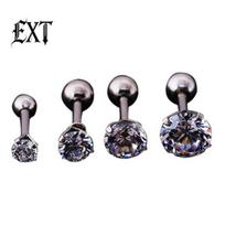 Vyrai Moterys Kalnų krištolas kremzlės Tragus Bar Helix Upper Ear Earring Stud Jewelry 3mm