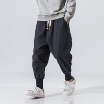 Harem Pants Men Streetwear Joggers Baggy Drop-crotch Pants Casual Trousers Men Sweatpants S
