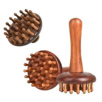 Sandalwood Gua Sha Massage Brush Head Neck Shoulder Abdominal Leg Body Meridian Massager Gua Sha Comb Wooden Massage Tools A2