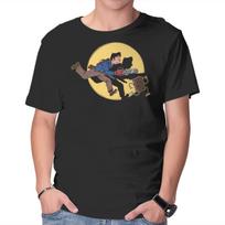Unisex Crew Neck T-Shirt The Adventures Of Ash Graphic Short Sleeve Casual Tee L