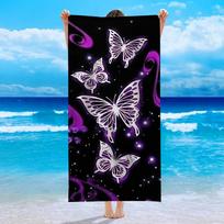 Colorful Blue Monarch Butterfly Print Beach Towel Fashion Art Beach Blanket Soft Quick Dry Sand Free Swim Towel For Beach Use 50X100cm &1pc