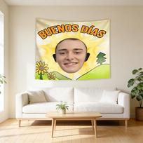 White Noah Schnapp Meme Tapestry, Elegant Wall Hanging For Holiday Party Anniversary Home Garden & Religious Wall Decor 40X60CM