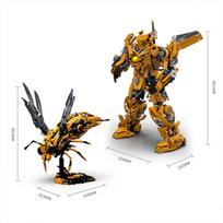 MOC Wasp Robot Dual Form Transformation Mecha Building Blocks Mechanical Warrior Figures Assembly Bricks Toys for Adults Gifts 2025 PCS