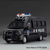1:24 policijos automobiliai, išsklaidantys sprogimui atsparūs automobiliai, žaislai, lydinio lieto modelis su garsu, šviesa, atitraukiamas, atidaromos durys, transporto priemonės, berniukų dovanos