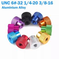 5pcs UNC 6-32 1/4-20 3/8-16 Colourful Aluminium Alloy Hand Tighten Knurled Thumb Nut for FPV RC Car Parts Hardware Through-Hole 6-32 UNC(5pcs) sidabras