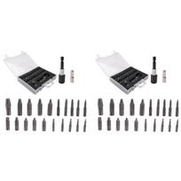 A84E-Damaged Screw Extractor Set,44 PCS Stripped Screw Extractor Kit, HSS Broken Screw Remover Set With Bit & Socket Adapter pilka spalva