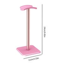 Aluminium Alloy Headphone Stand Holder Rack Space Saving Desktop Organizer Display Earphone Mount Hanger Headset Support Stand rožinė