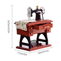 Sewing Machine Shape Mini Music Box Vintage Wind-up Sewing Machine Music Box Clockwork Type Music Case For Home Ornament