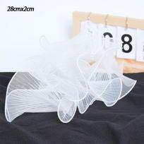 petite28X400cm Flower Wrapping Paper Pearl Packaging Material Supplies Wave Yarn Lace Mesh Florist Bouquet Party Valentine Gift