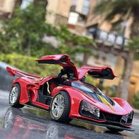 1/24 HONG QI S9 Frankfurt Alloy Performance Sports Car Model Diecasts Metal Toy Racing Car Model Sound Light Spraing Kids Gifts raudona