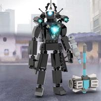 MOC Latest Version Skibidi Toilet Builing Blocks Action Figure Titan Speakerman Clock Cameraman Bricks for Birthday Xmas Gifts