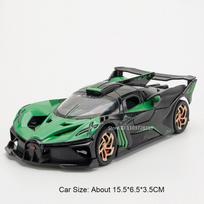 1:32 La Voiture Noire Bolide Toy Supercar Models Alloy Diecast Rubber Tires Pull Back Sound Light Doors Opened for Kids Gifts