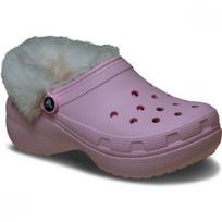 Crocs Classic Platform Fuzz Lined Clog 212854 6zw W6(230mm) gray