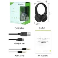 B570 Bluetooth Ausinės Sulankstomos HiFi Stereo Belaidės Ausinės su LCD Ekrano Ekranu Laisvų Rankų Įranga FM Radijas Micro-SD Lizdas 18*15.1*7.9cm juoda