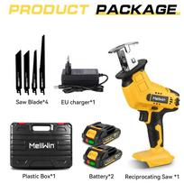 MELLWIN Belaidis Elektrinis Recipro pjūklas Rankinis Medžio Metalo Vamzdžių Pjovimo Elektrinis pjūklo įrankis Makita 18V Baterijai Pin 2 Battery Set B