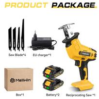 MELLWIN Belaidis Elektrinis Recipro pjūklas Rankinis Medžio Metalo Vamzdžių Pjovimo Elektrinis pjūklo įrankis Makita 18V Baterijai Pin 2 Battery Set A