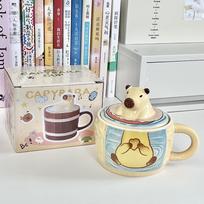 Cute Kapibara Ceramic Instant Noodle Bowl Student Dormitory Snail Powder Bowl Girls Birthday Gift Gift Box for Girlfriends No specifications