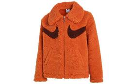 Nike Aksominiai Striukės Moteriškos Oranžinė Raudona Atverčiama Apykaklė Vidutinio Stiliaus DD5621-816 XL orange
