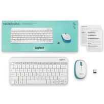 Logitech MK245 Nano Wireless Keyboard and Mouse Combo balta