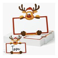 Cartoon Christmas Elk Place Cards Seating Number Table Cards For Child Birthday Party Baby Shower Gifts Decor 100pcs