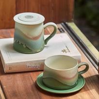 Light Luxury Mountain Green Crystal Coffee Cup & Mug Set