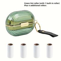 1+4 Double-sided Portable Clothes Adhesive Hair Brush Hair Remover with 4 Replacement Kits, Suitable for Pet Hair and Dust Removal 5pcs