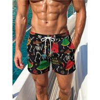 Men's Essential Shorts Outdoor Wear Drawstring Surfing Fun Creative 3D Printed Colorful Summer Leisure Holiday Cool Daily Versatile Shorts S