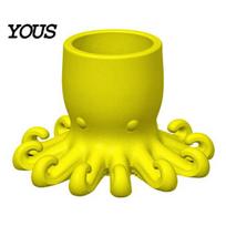 Curly Tentacle Pen Holder 3D Printed Holder, Octopus Shape Pencil Cup, Cute Desktop Organizer Ocean Animal for Home Office Accessory Stationery geltona