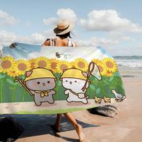 Cartoon B-Bubu Dudu Beach Towel Colorful Bath Towels For Girl Microfiber Quick Dry Custom Sand Free Beach Yoga Spa Gym Pool Cotton 30x30cm