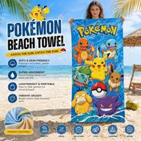 P-Pokémon Beach Towel Soft Microfiber Bath Towel Pikachu Squirtle Bulbasaur Flat Print Absorbent Towel For Beach Pool Camping 40X60CM