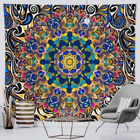 Indian Mandala Psychedelic Scene Home Art Decorative Tapestry Hippie Bohemian Decorative Sofa Blanket Yoga Mattress Sheet 95x70cm